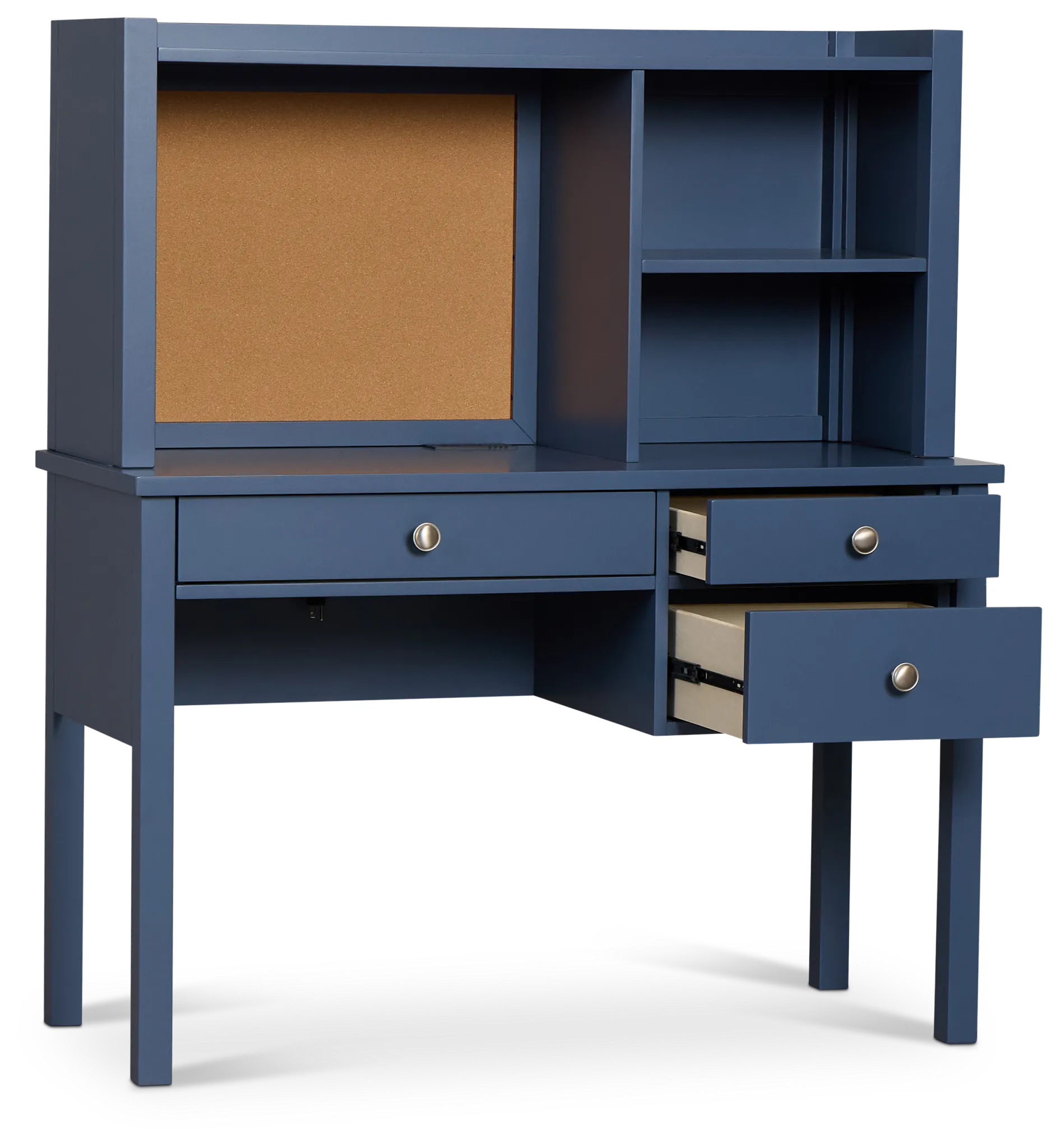 Charleston Dark Blue 3-drawer Desk & Hutch