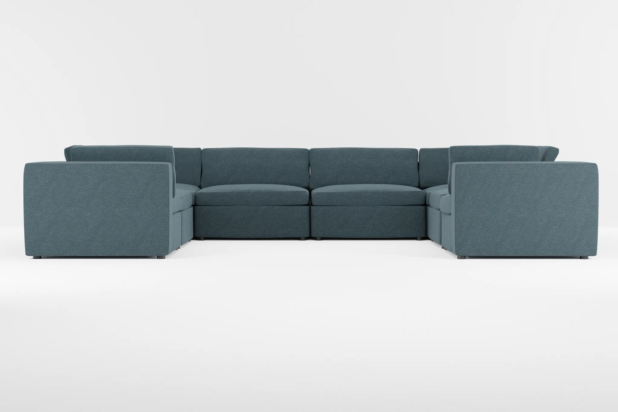 Destin Elevation Dark Blue Fabric 8-piece Modular Sectional