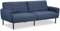 Denali Dark Blue Fabric Sofa Futon
