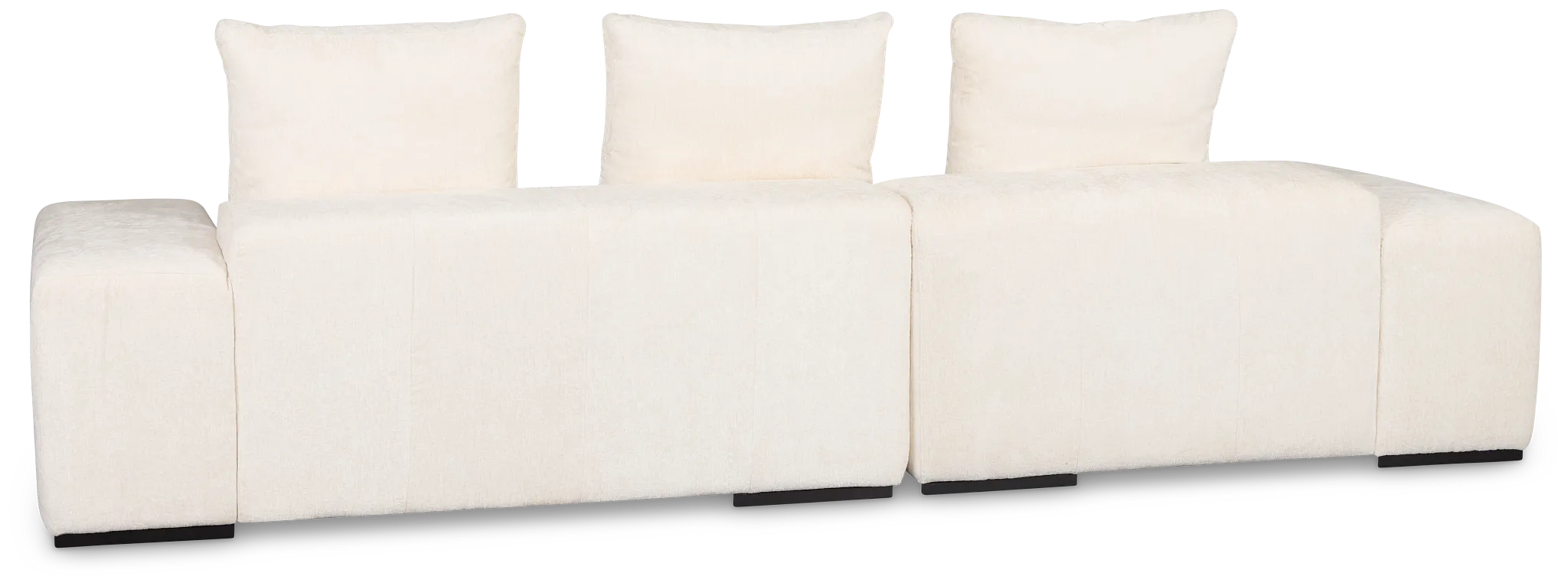 Skylar White Fabric Left Chaise Sectional