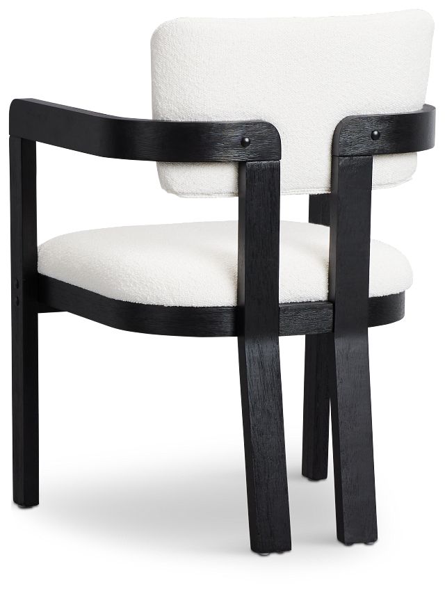Alden Black Round Upholstered Arm Chair