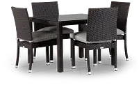 Zen Gray 40" Square Table & 4 Chairs