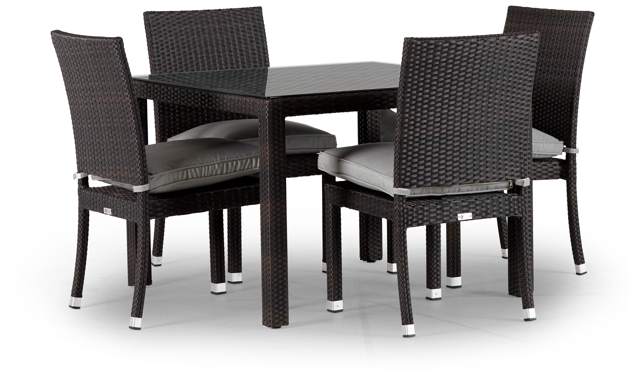 Zen Gray 40" Square Table & 4 Chairs