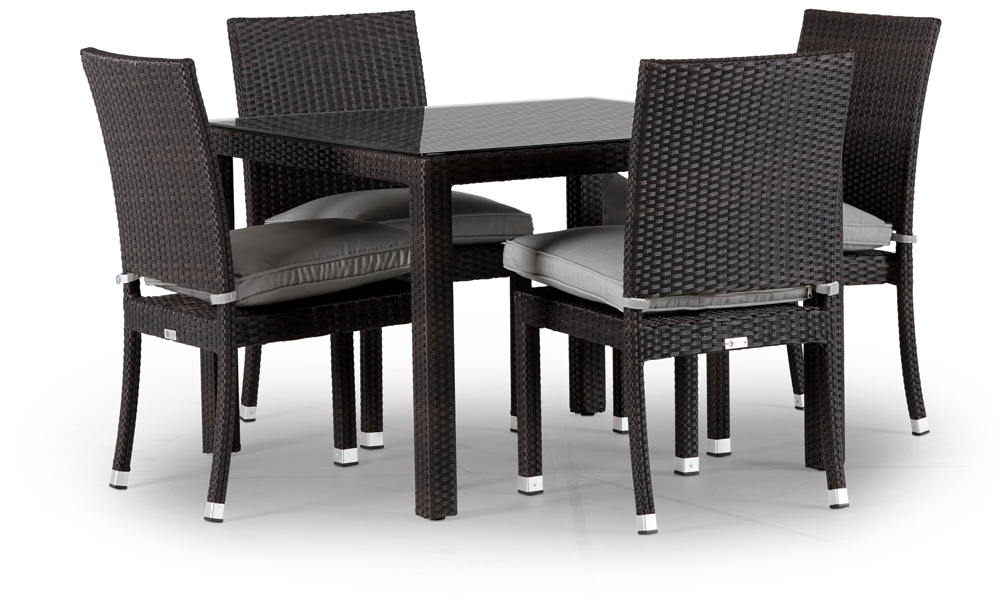 Zen Gray 40" Square Table & 4 Chairs Zen Gray 40" Square Table & 4 Chairs