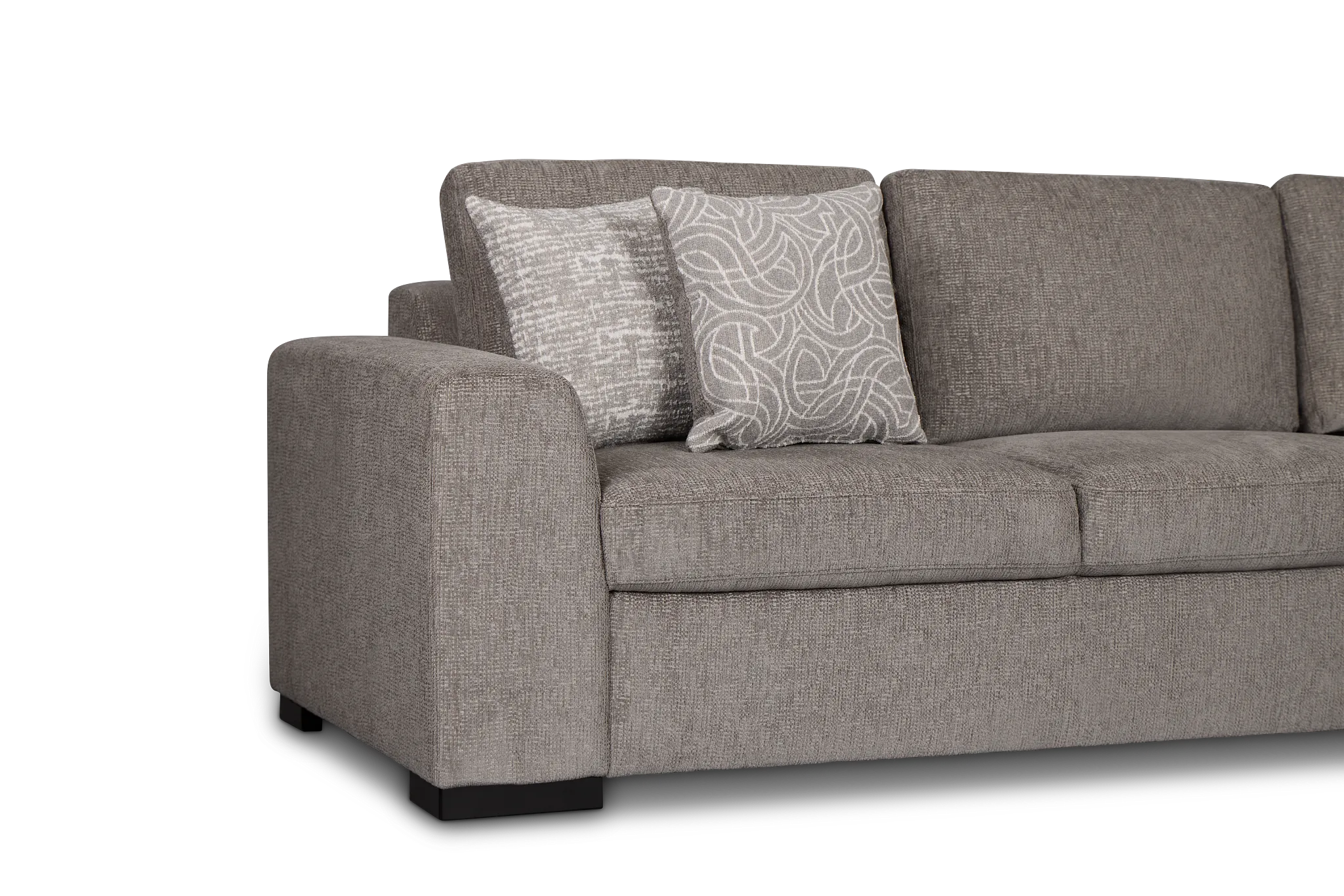 Blakely Gray Fabric Right Chaise Storage Sectional