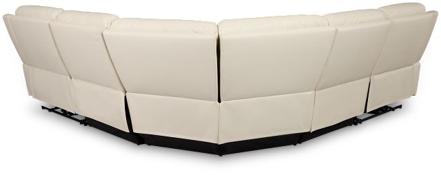 Walker Ivory Lthr/vinyl Small Two-arm Power Reclining Sectional