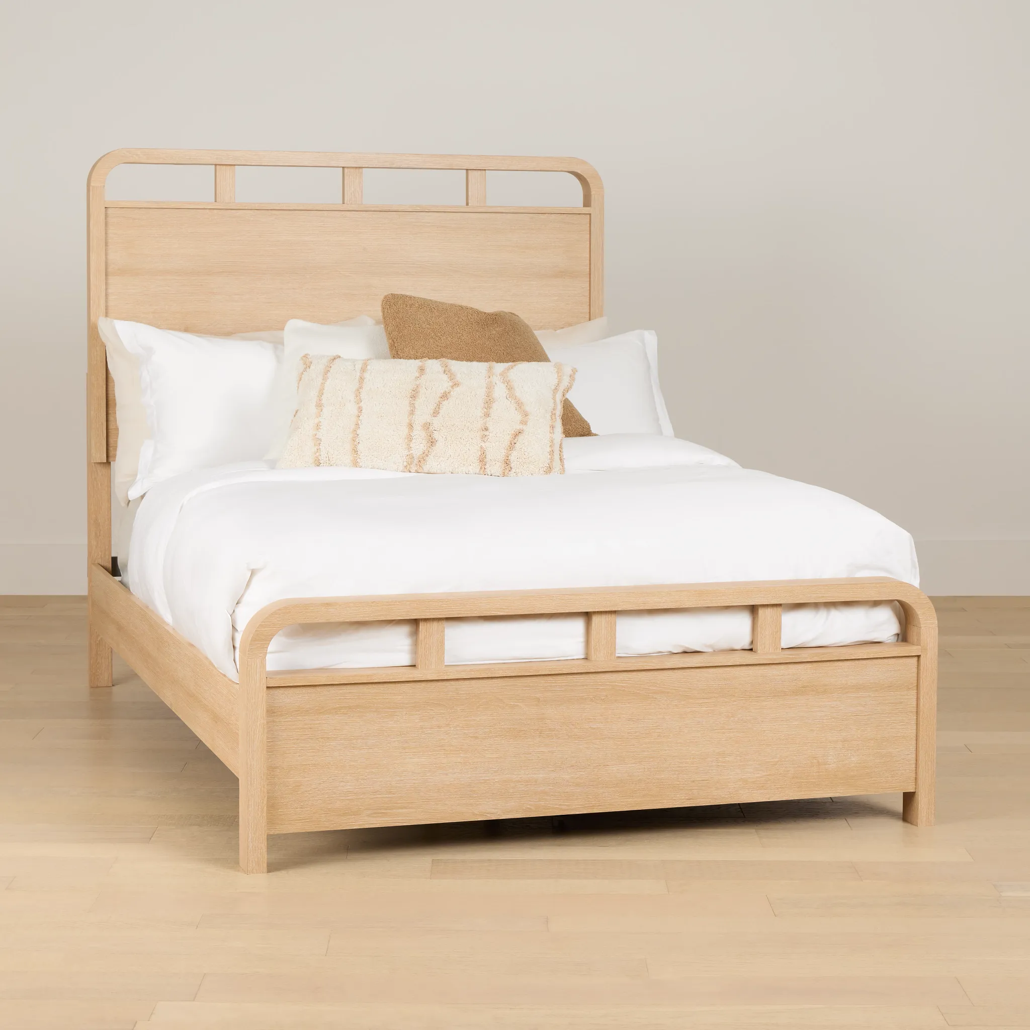 Lyndie Light Tone Panel Bed