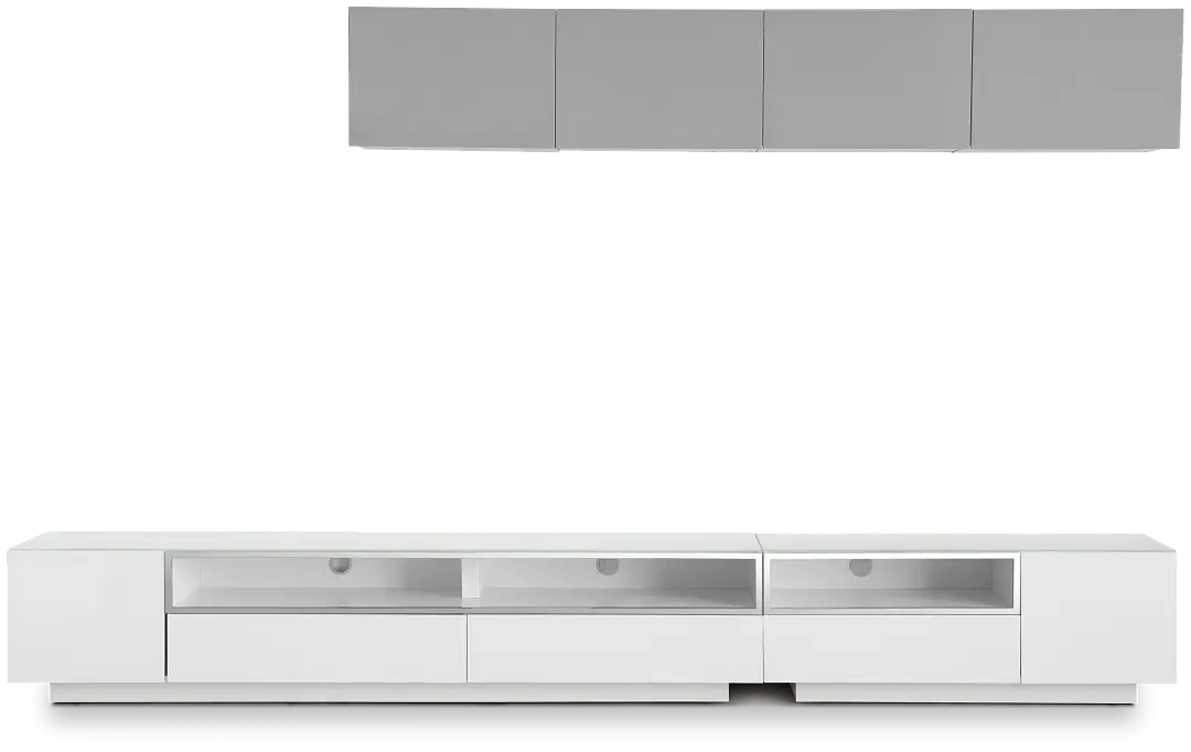 Vancouver 134" White Gray 6-piece Right Modular Entertainment Wall Vancouver 134" White Gray 6-piece Right Modular Entertainment Wall