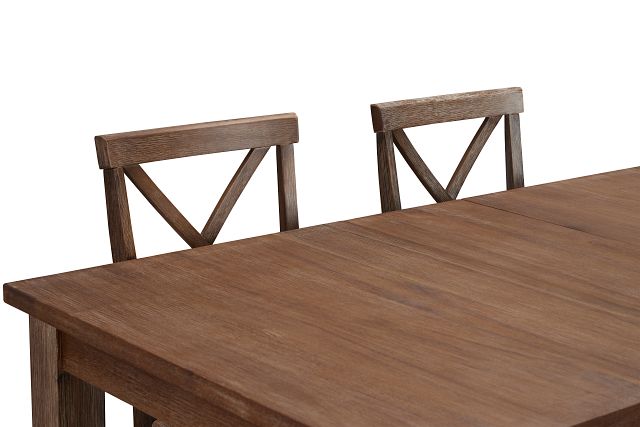 Woodstock Light Tone Extension Rectangular Table & 4 Wood Chairs