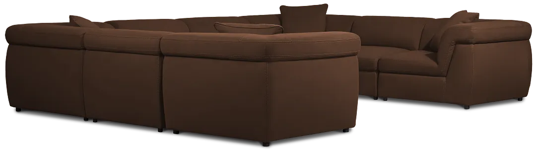 Aria Dark Brown Micro 8-piece Modular Sectional