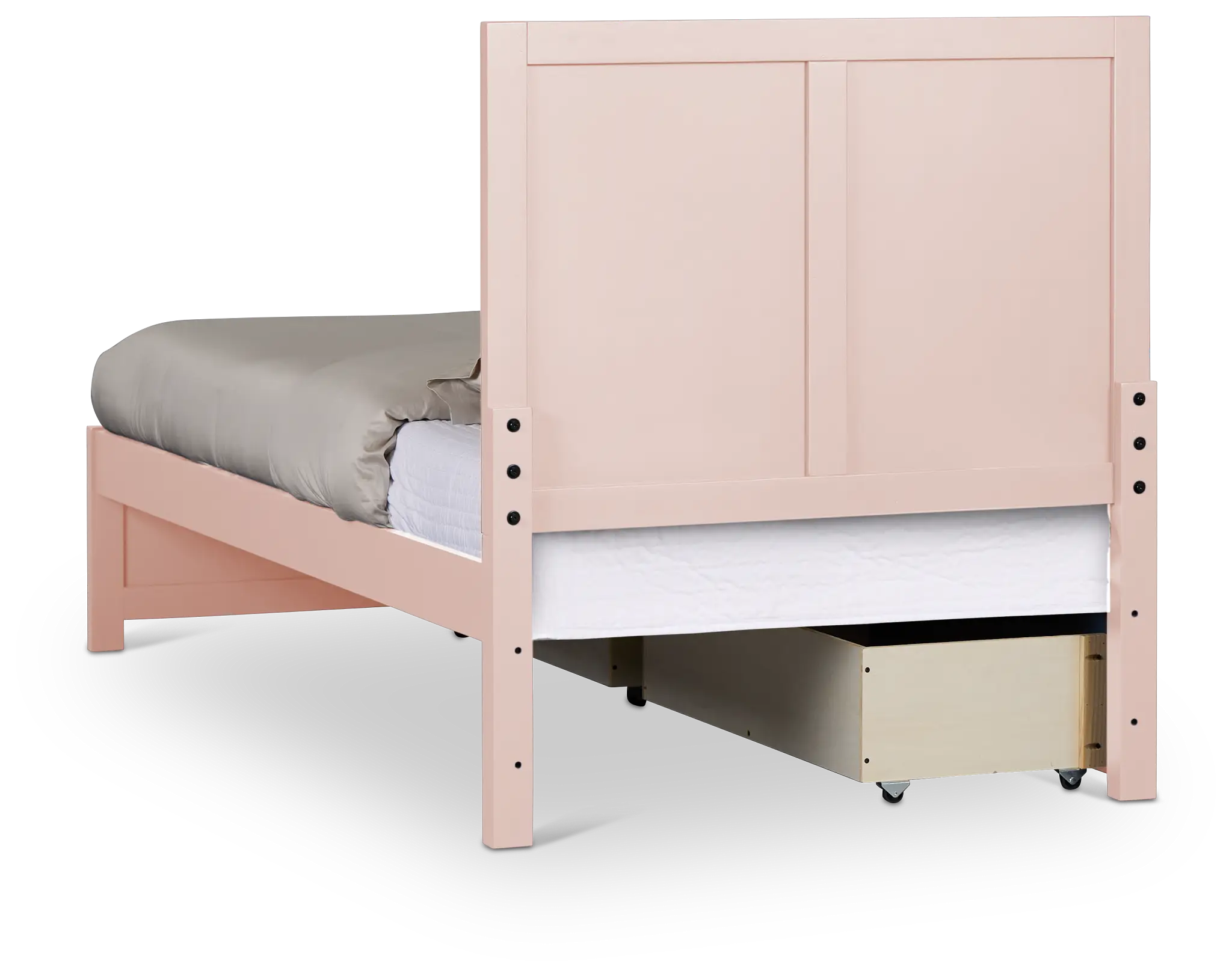 Charleston Pink Panel Bed With 2 Storage Drawers Charleston Pink Panel Bed With 2 Storage Drawers