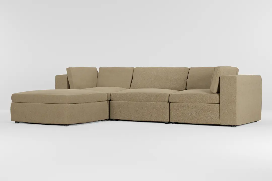 Destin Elite Taupe Fabric 4-piece Bumper Sectional Destin Elite Taupe Fabric 4-piece Bumper Sectional