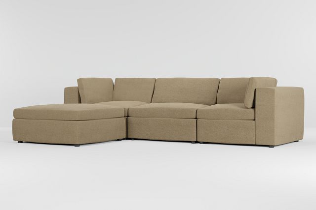 Destin Elite Taupe Fabric 4-piece Bumper Sectional