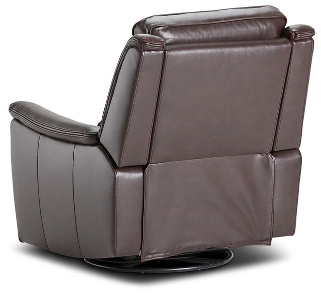 Aiden Brown Leather Power Glider Recliner With Power Headrest