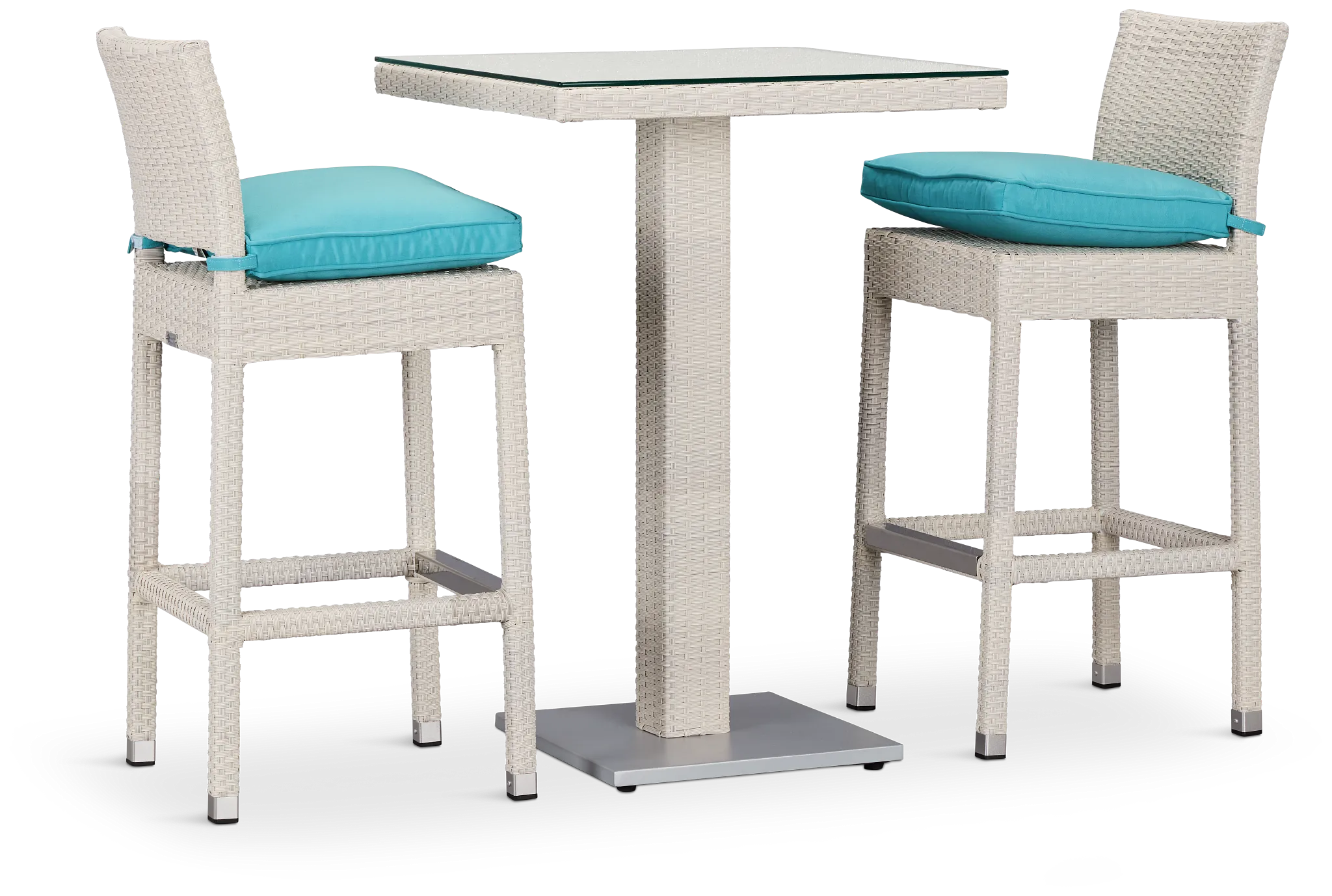 Bahia Dark Teal 27" Pub Table & 2 Barstools