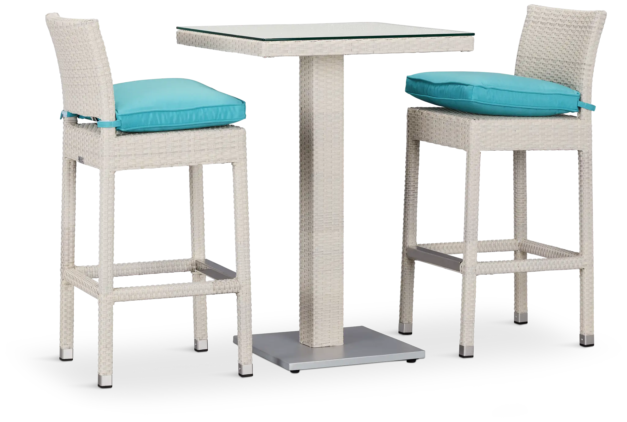 Bahia Dark Teal 27" Pub Table & 2 Barstools Bahia Dark Teal 27" Pub Table & 2 Barstools