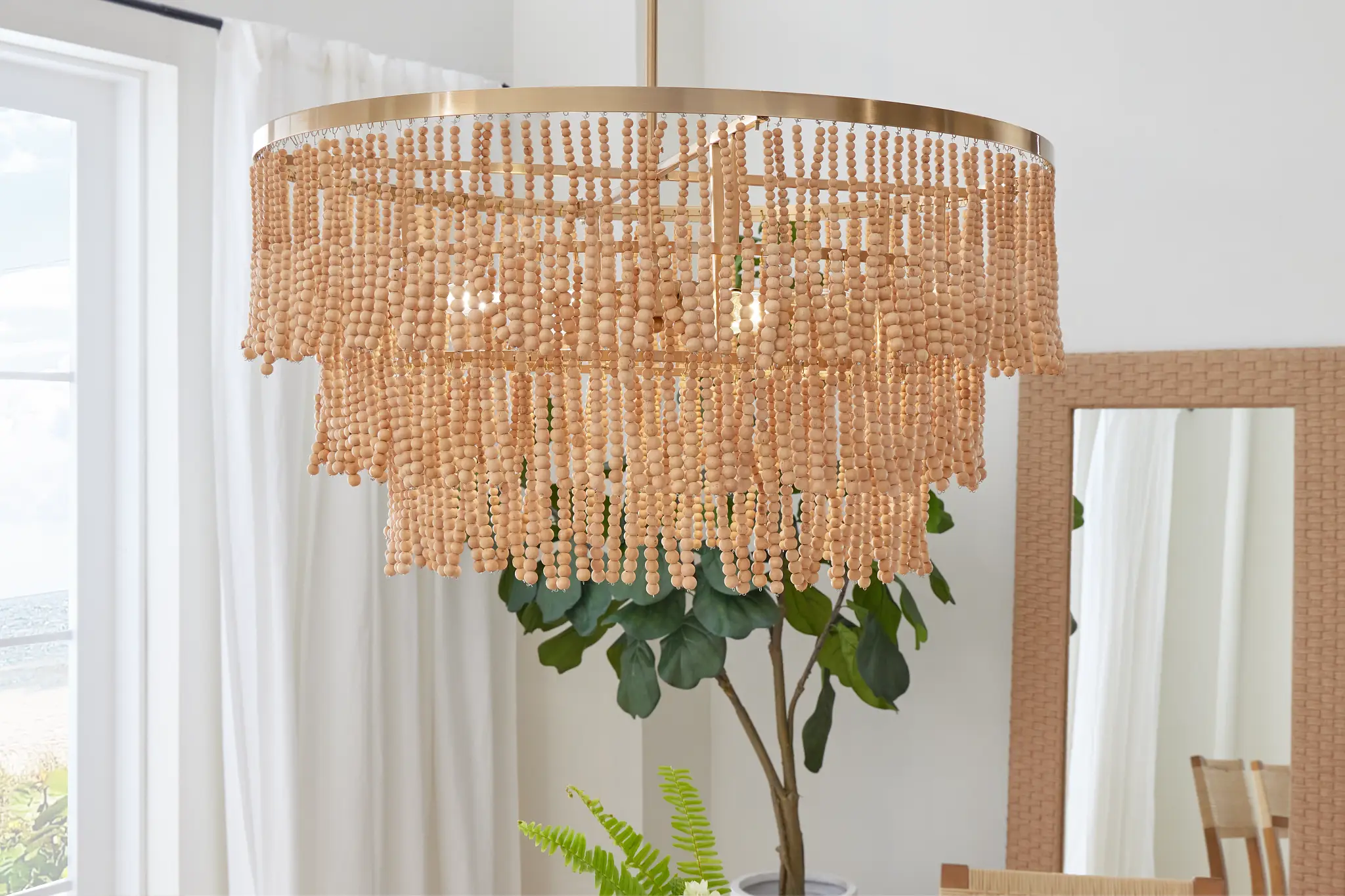 Sago Light Tone Wood Chandelier Sago Light Tone Wood Chandelier