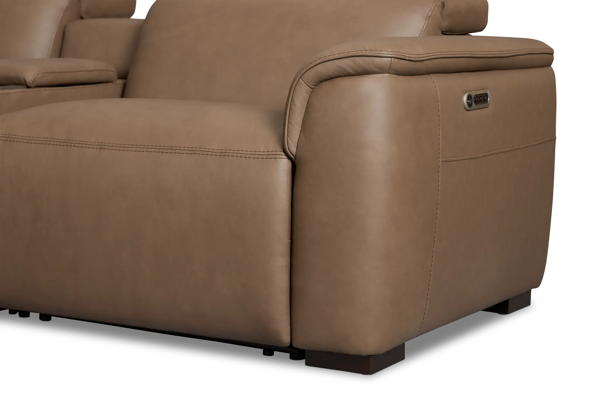 Flexsteel Brodie Dark Brown Lthr/vinyl Large Triple Power Reclining Two-arm Sectional Flexsteel Brodie Dark Brown Lthr/vinyl Large Triple Power Reclining Two-arm Sectional
