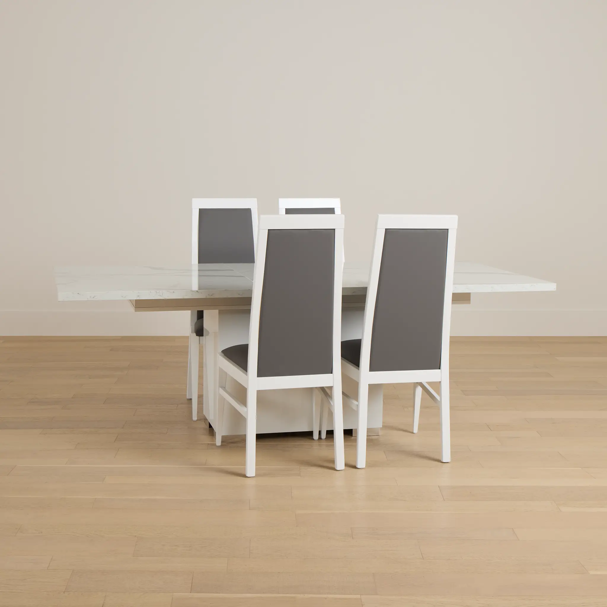 Modena White Rect Table & 4 Chairs Modena White Rect Table & 4 Chairs