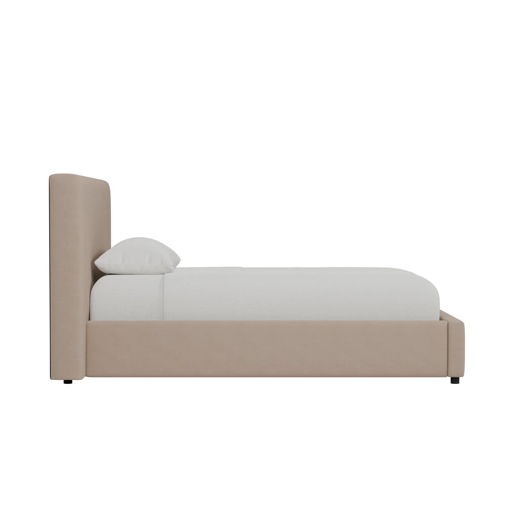 Grayton Sutton Beige 44" Upholstered Platform Bed