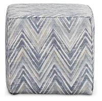 Zezster Gray Fabric Accent Pouf