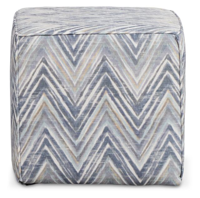 Zezster Gray Fabric Accent Pouf