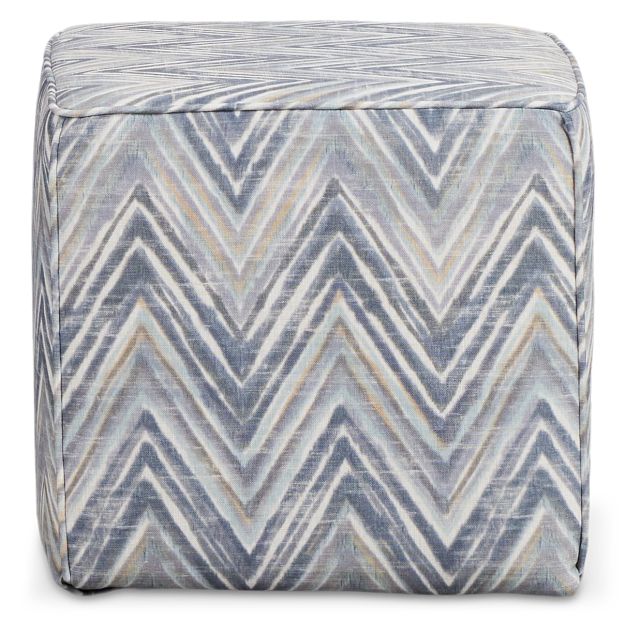 Zezster Gray Fabric Accent Pouf