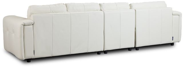 Rowan Light Beige Leather Small Left Chaise Sectional