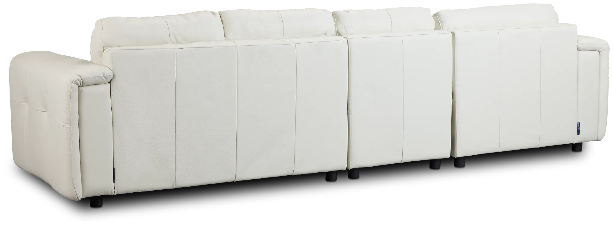 Rowan Light Beige Leather Small Left Chaise Sectional