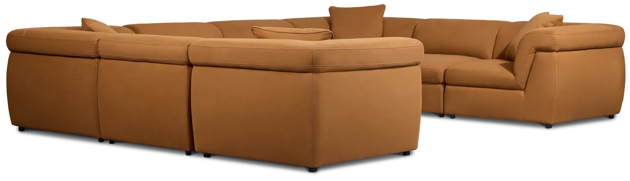 Aria Medium Brown Micro Immersive 8-piece Modular Sectional W/2 Speakers