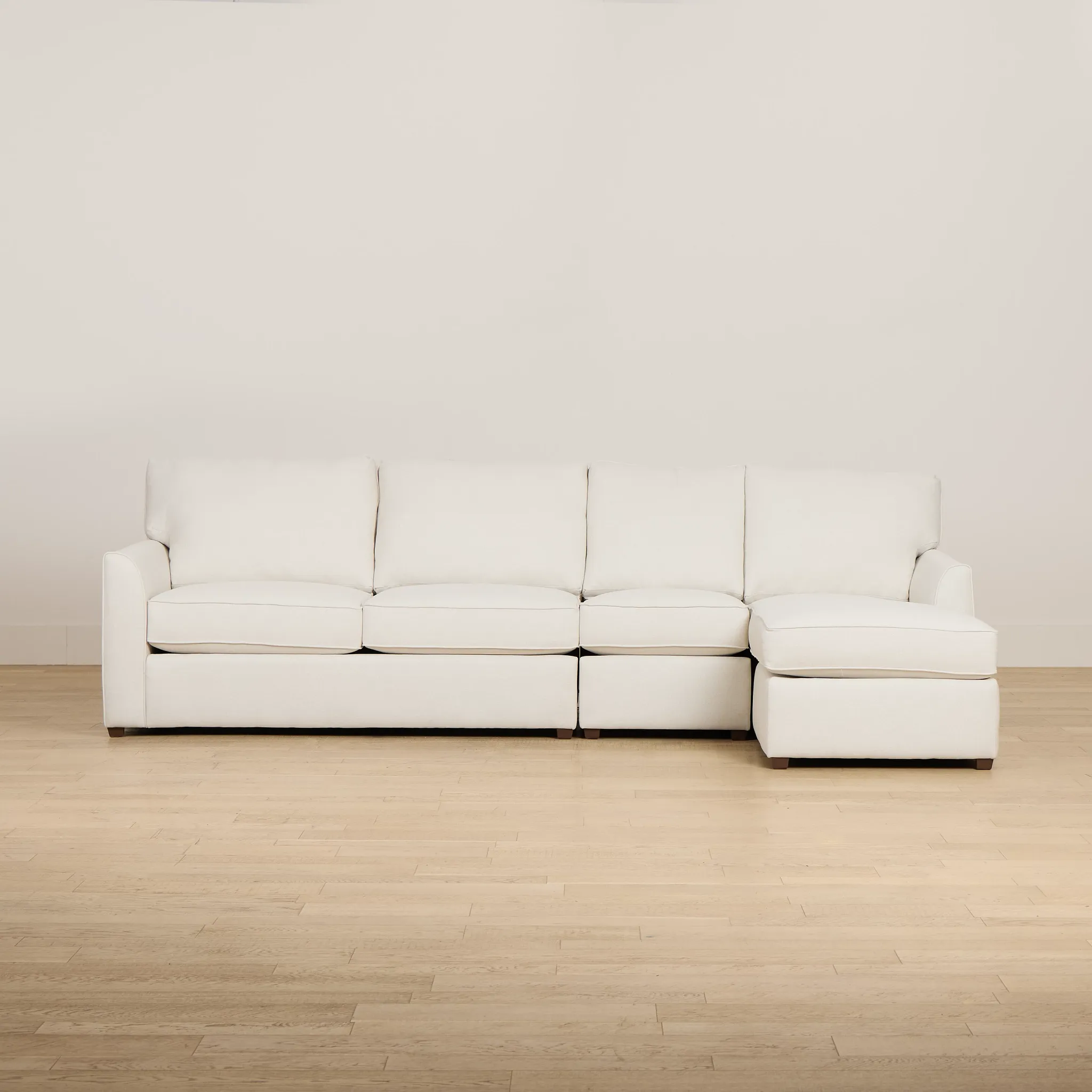 Tate Light Beige Fabric Small Right Chaise Sectional