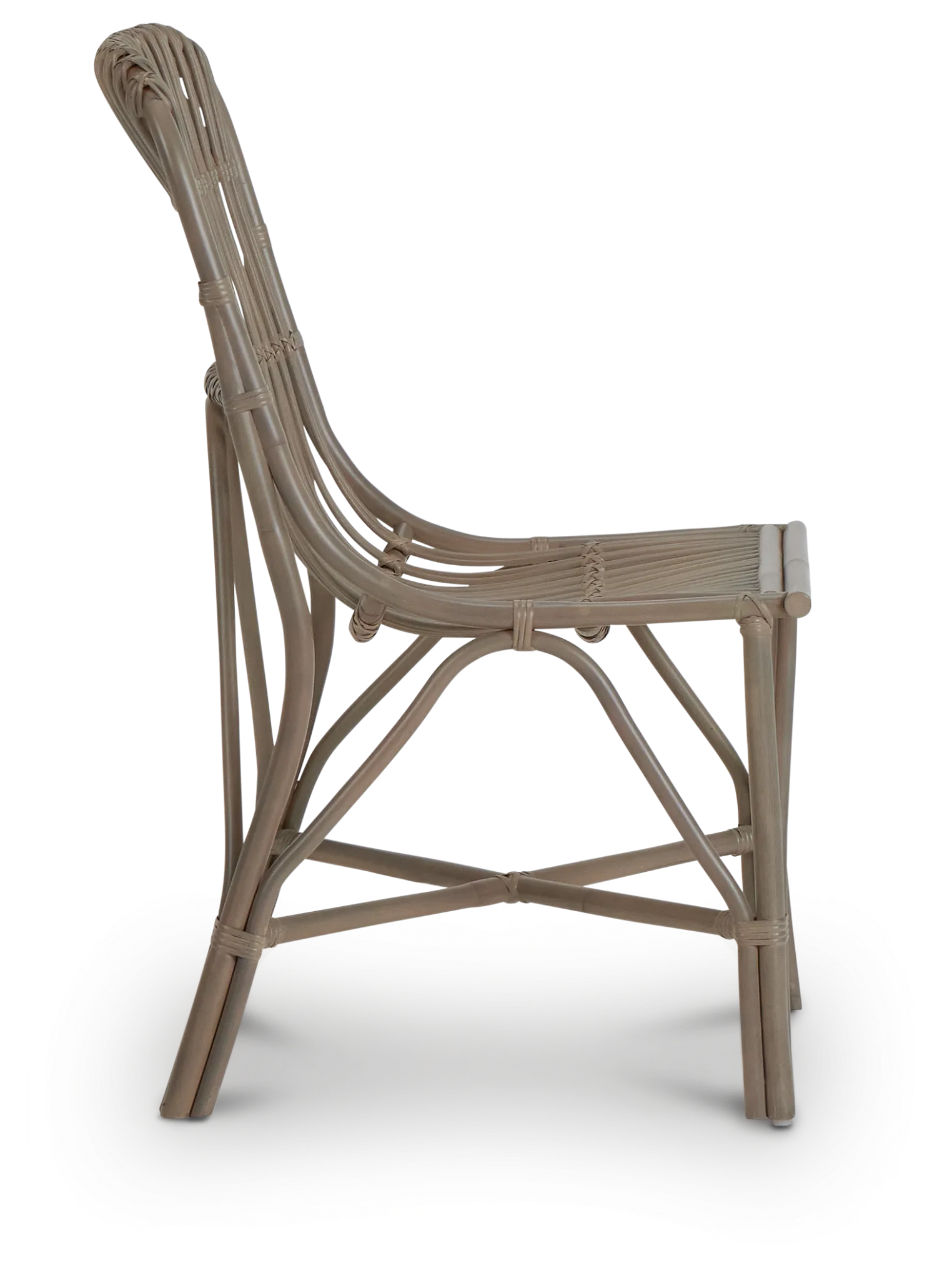 Greenwich Gray Rattan Side Chair