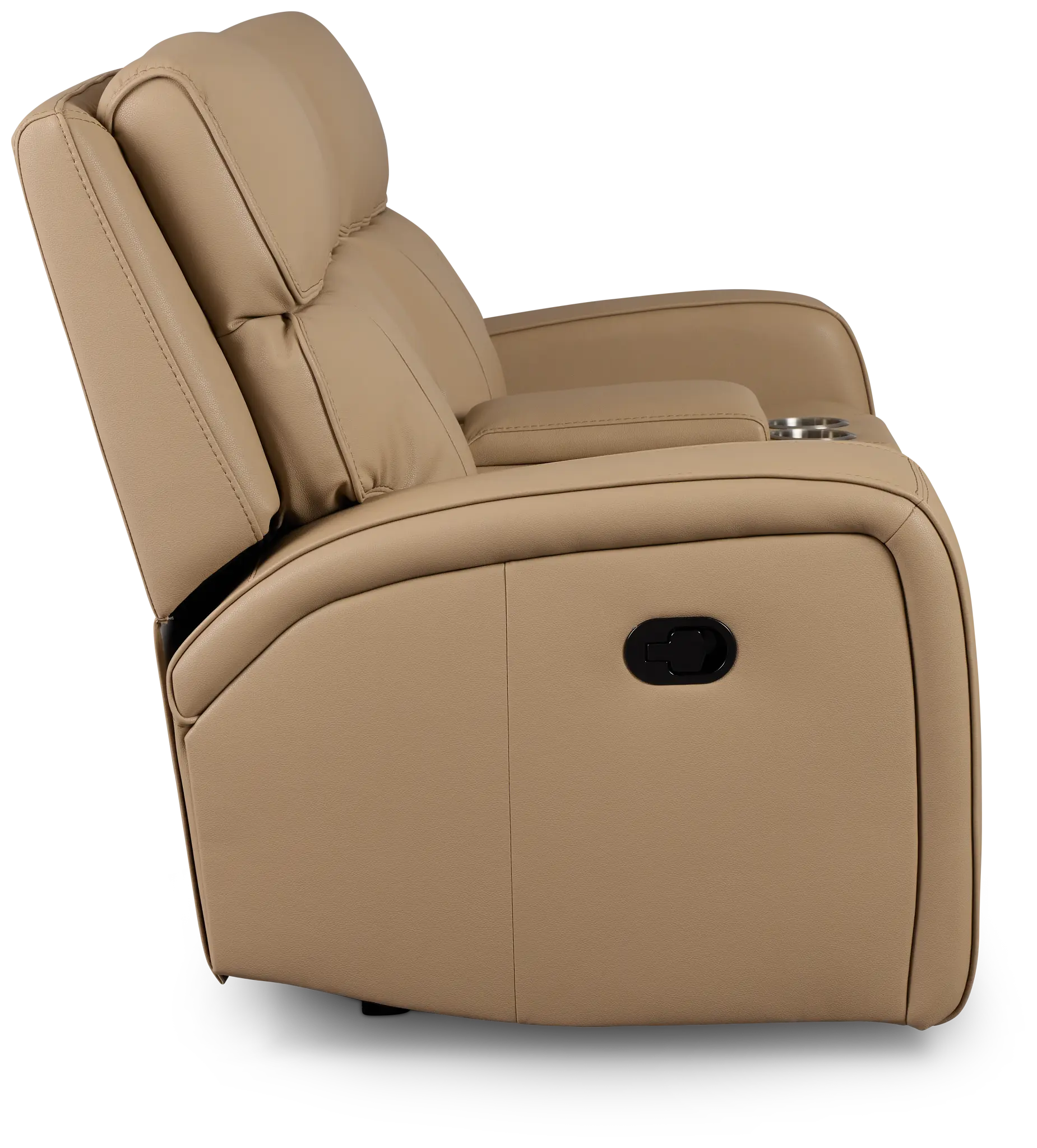 Rhett Taupe Micro Reclining Console Loveseat Rhett Taupe Micro Reclining Console Loveseat