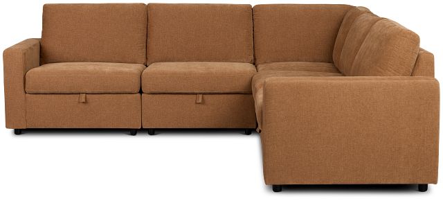 Addie Brown Fabric Small 2-arm Storage Sectional