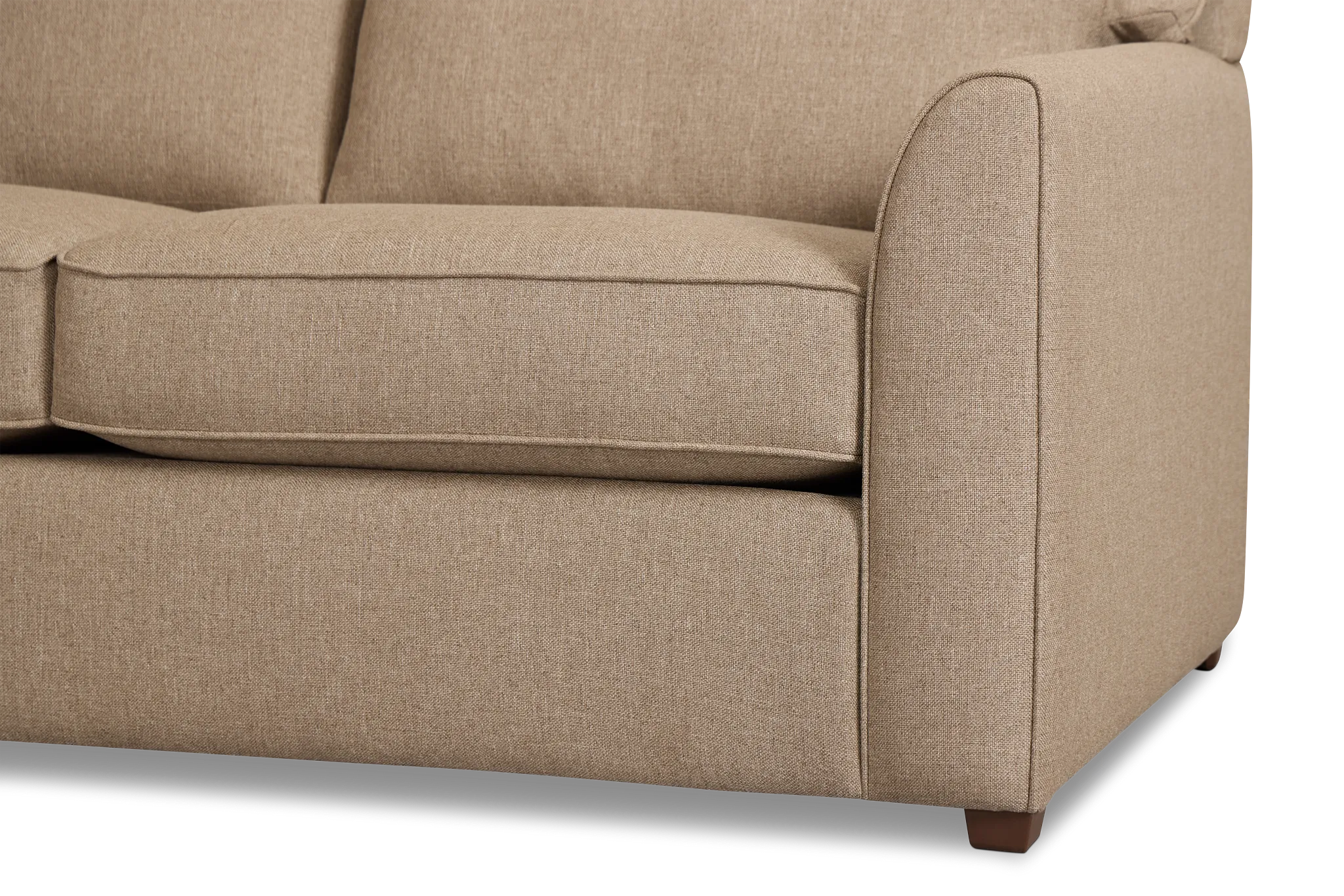Tate Brown Fabric Medium Left Chaise Memory Foam Sleeper Sectional