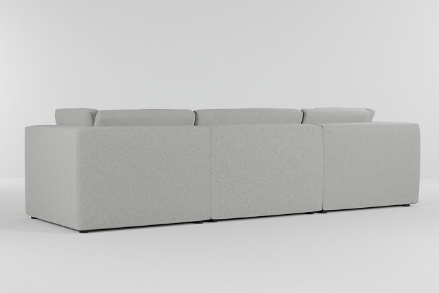 Destin Delray Pewter Fabric 4-piece Bumper Sectional