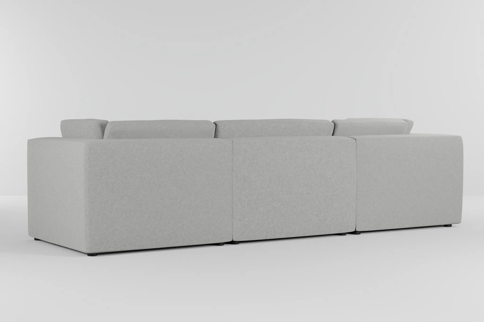 Destin Delray Pewter Fabric 4-piece Bumper Sectional