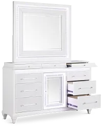 Milan White Dresser & Mirror