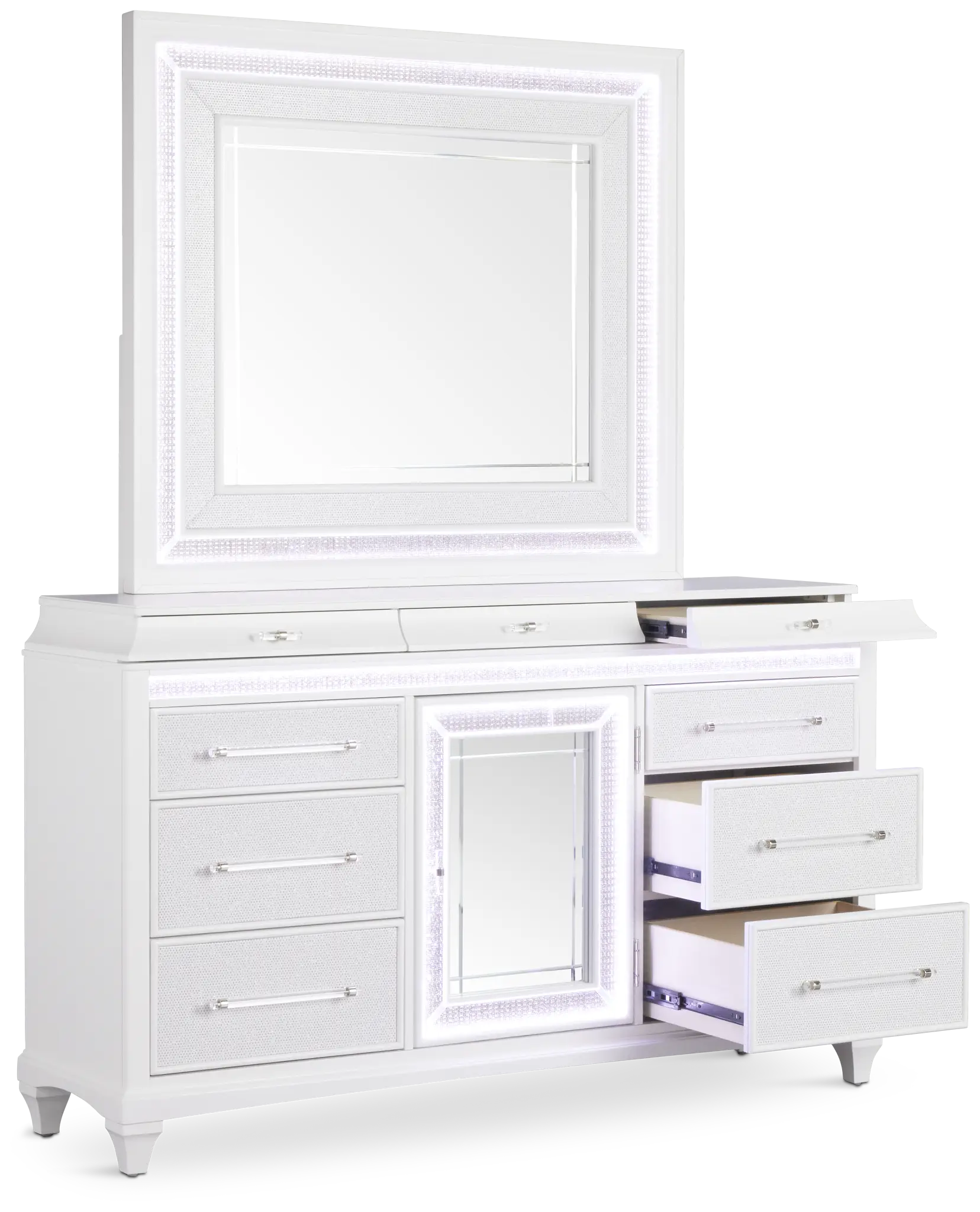 Milan White Dresser & Mirror Milan White Dresser & Mirror