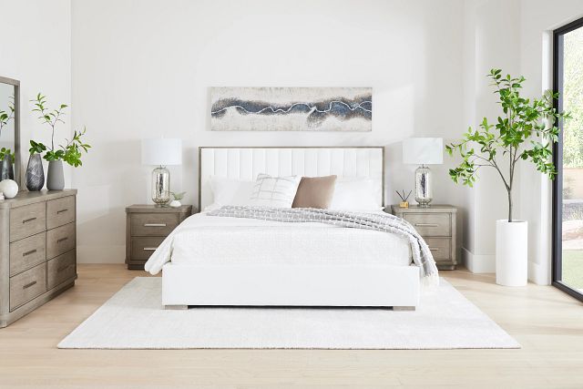 Soho White Uph Platform Bed