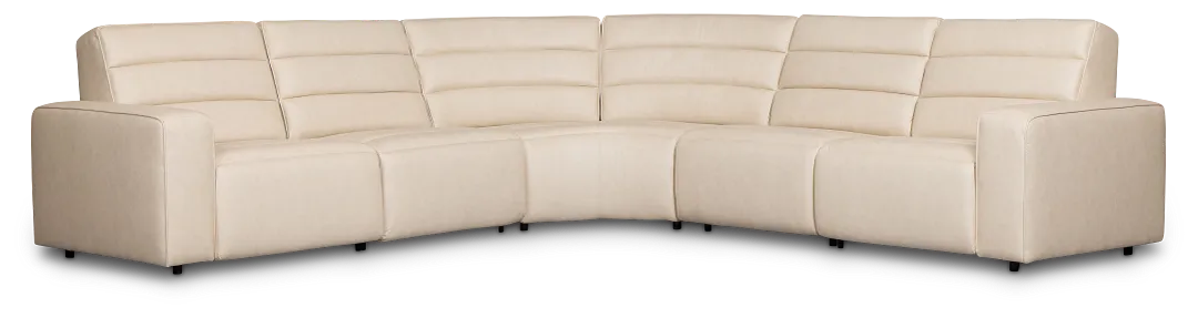 Sawyer Ivory Micro Small Dual Power Reclining Two-arm Sectional