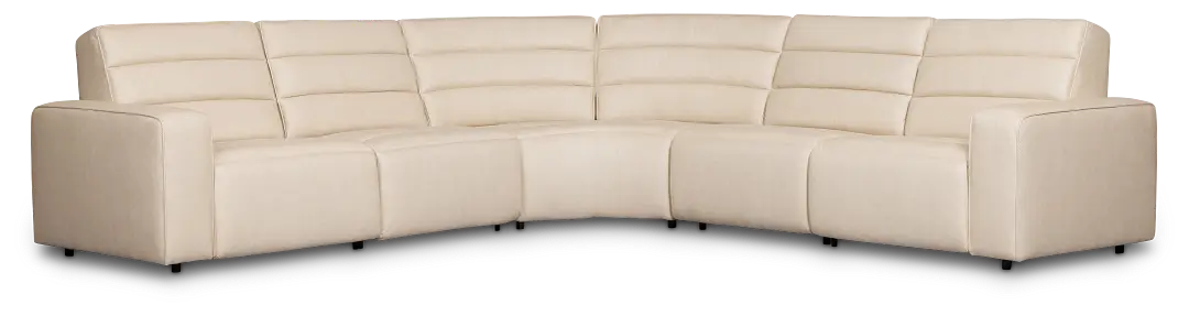Sawyer Ivory Micro Small Dual Power Reclining Two-arm Sectional Sawyer Ivory Micro Small Dual Power Reclining Two-arm Sectional