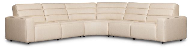 Sawyer Ivory Micro Small Dual Power Reclining Two-arm Sectional
