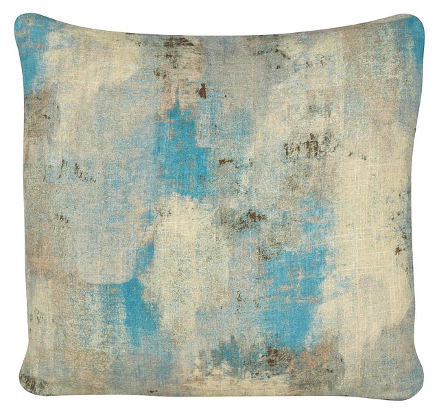 Antalya Teal Fabric Square Accent Pillow