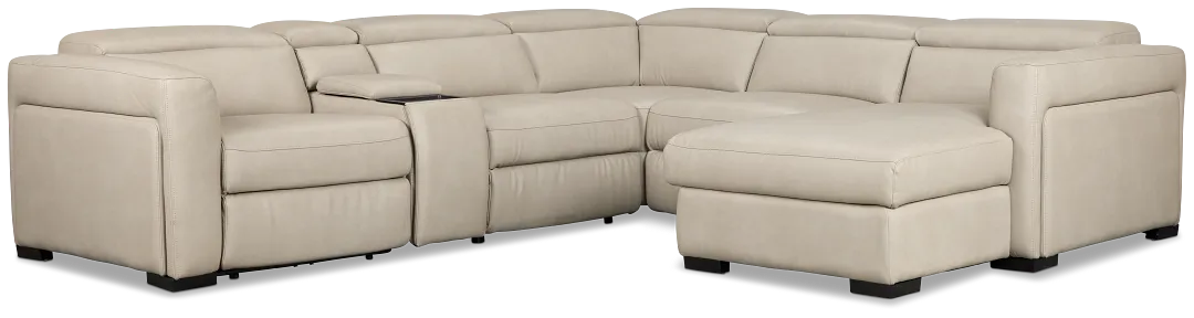 Melody Light Gray Storage Small Dual Power Right Chaise Sectional