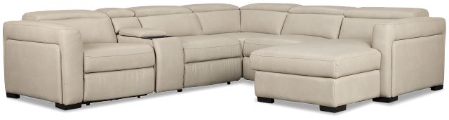 Melody Light Gray Storage Small Dual Power Right Chaise Sectional