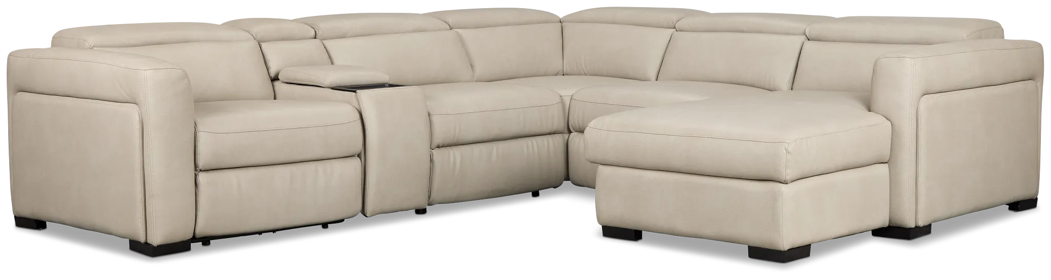 Melody Light Gray Storage Small Dual Power Right Chaise Sectional