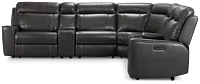 Benji Dark Gray Lthr/vinyl Large Triple Power Reclining Two-arm Sectional