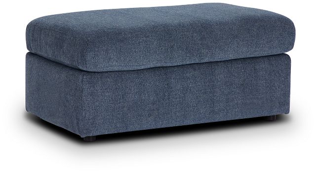 Noah Blue Fabric Ottoman