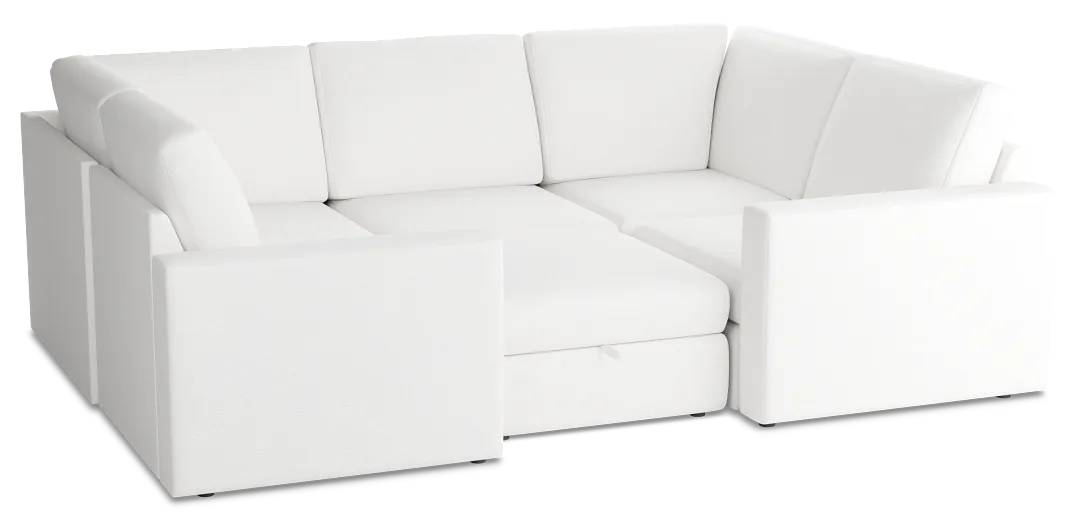 Citymod White Fabric 6-piece Pit Sectional